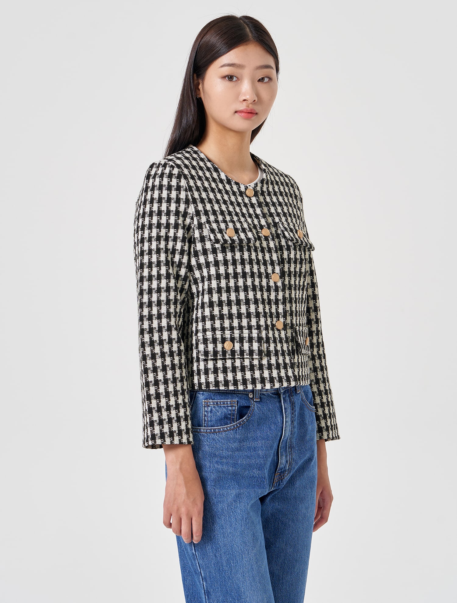 Black Pocket Tweed Jacket | Donghyuk - iKON - Fashion Chingu