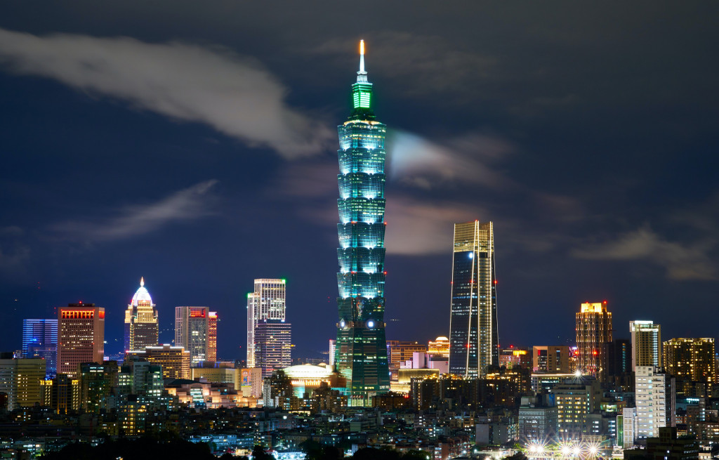 The impressive Taipei 101 majestically dominates the skyline of its namesake city.