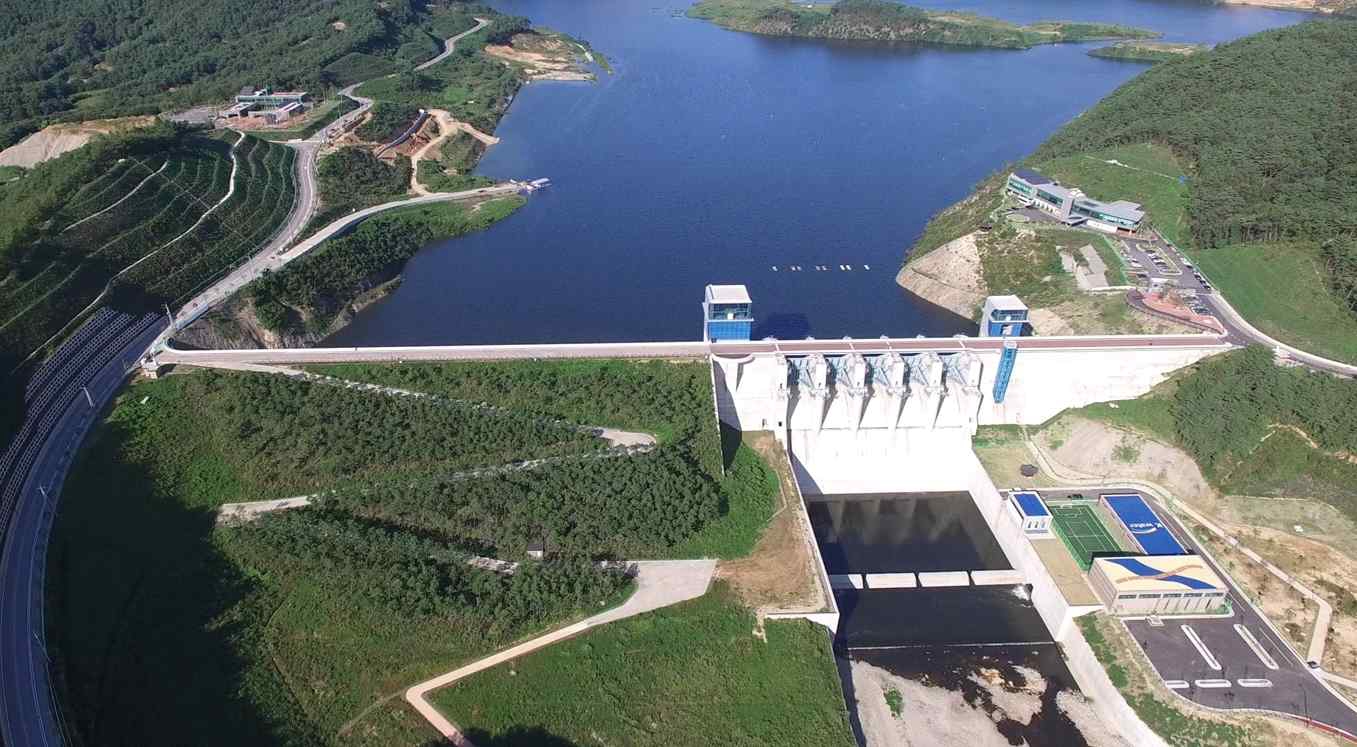 The Yeongju Dam in Korea serves multiple purposes at once: It generates electricity, controls floods, and provides a steady water supply.