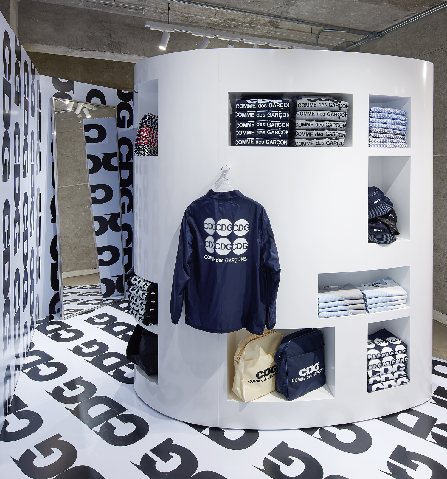 The store has well-known CDG items as well as new products shown for the first time.