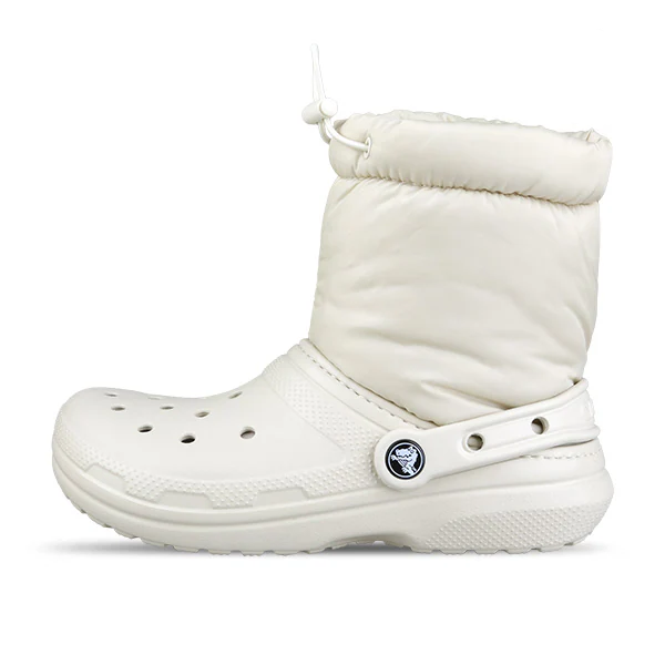These familiar Crocs rubber slip-ons have been enhanced with padded ankle extensions for winter.