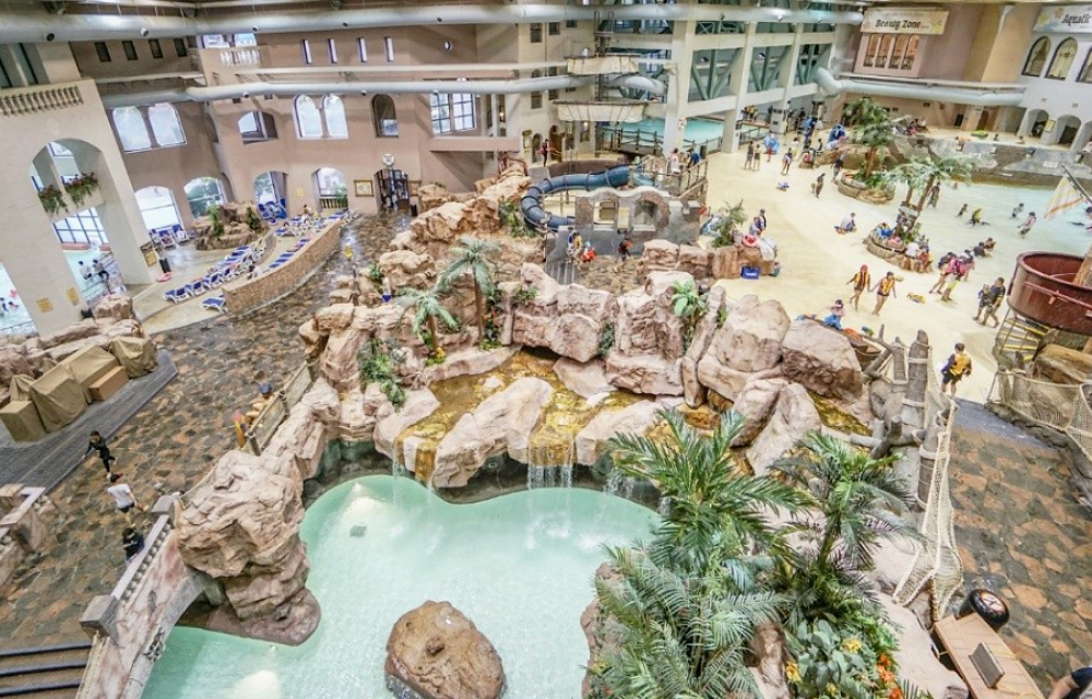 Stay out of the sun at the indoor pools at Caribbean Bay including a wave pool, spas, and pools for young children.