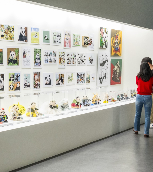 Panda artworks on display at Everland’s panda-themed” Bao House” museum