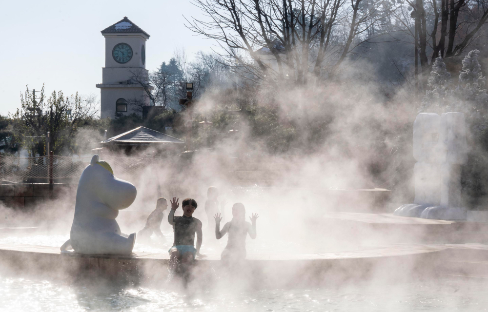 Experience a day of relaxing hot springs and saunas at the Winter Spa Cabi