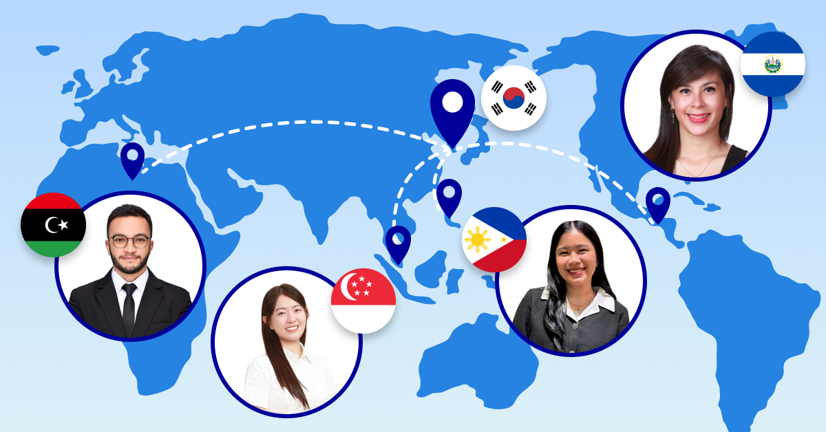 Map showing employees from various countries working at Samsung C&T E&C in South Korea.