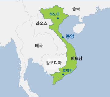 붕앙 발전소 위치도