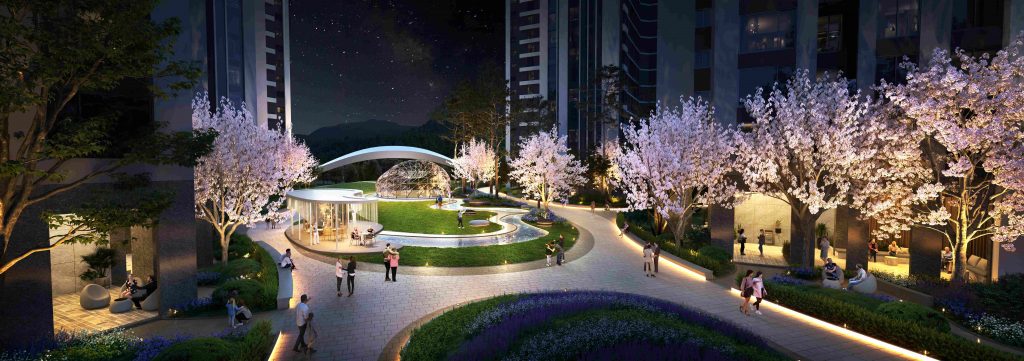 '샤이닝 코트야드(SHINING COURTYARD)', '샤이닝 돔(SHINING DOME)' 특화 조명