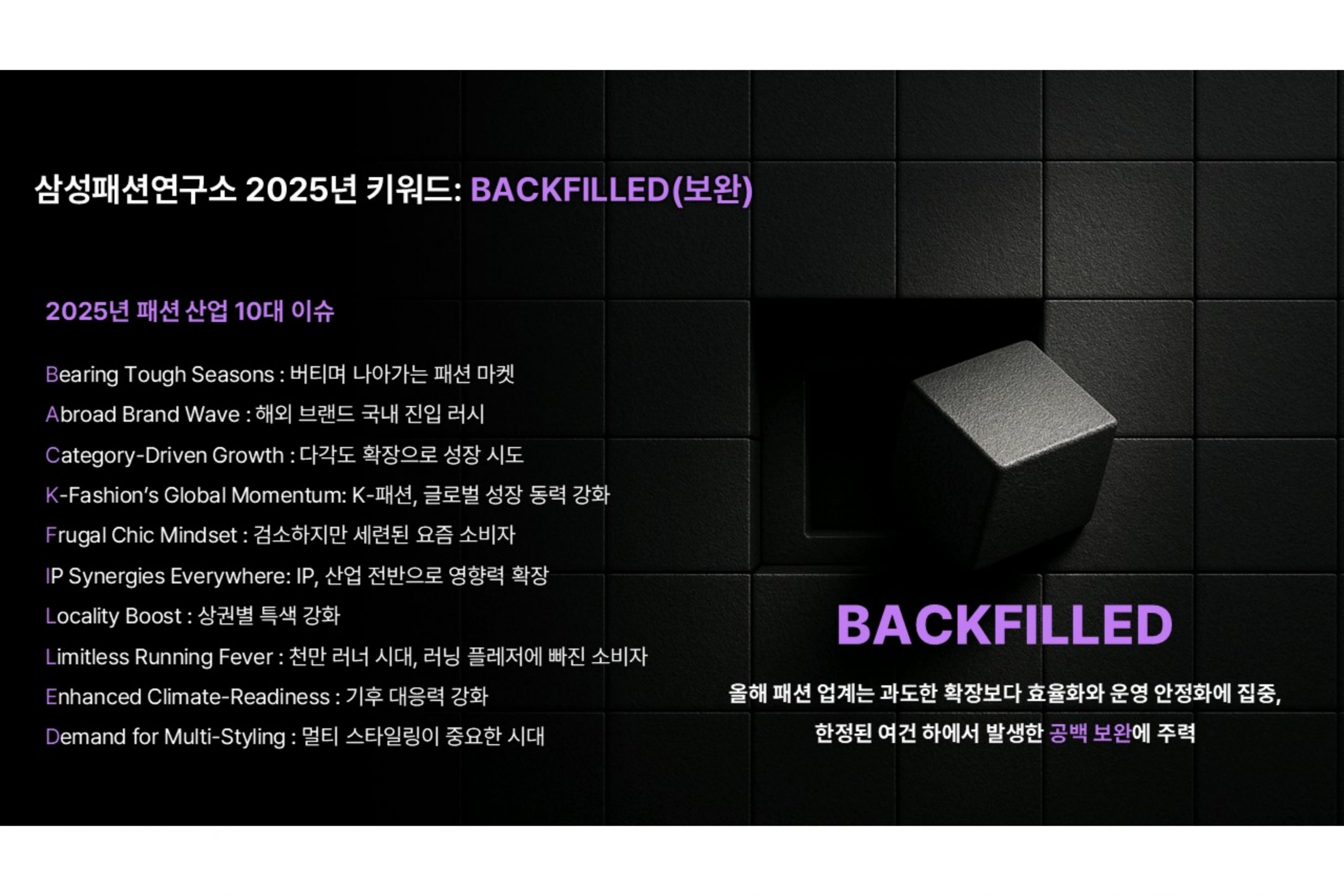 삼성패션연구소 2025년 패션 산업 키워드