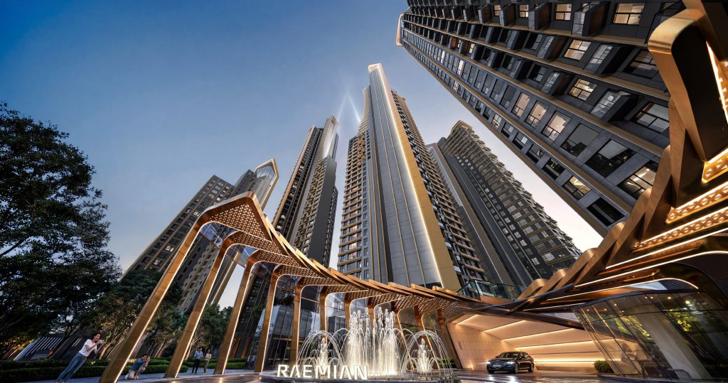 래미안 일루체라 단지 정면 투시도