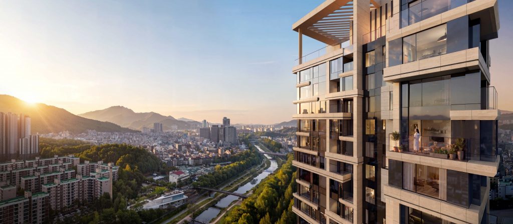래미안 도곡 팰리스 세대 발코니에서 바라 본 전경