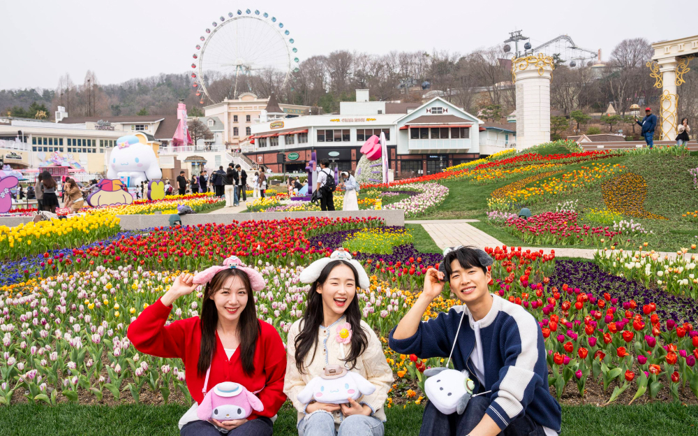 Strike a pose with Sanrio-themed merch at the Four Seasons Garden Tulip Festival