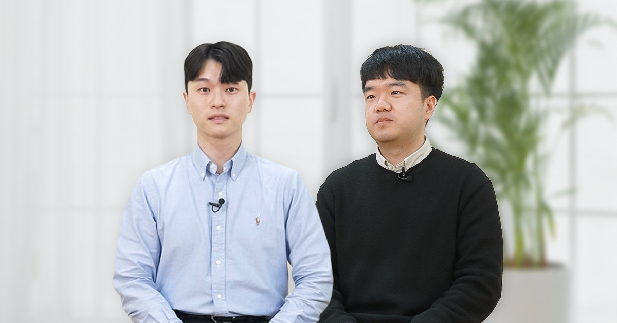 Employees Seungryeol Choi (left) and Dongjae Won (right) share how their roles in safety and HR help support Samsung C&T’s construction sites from within