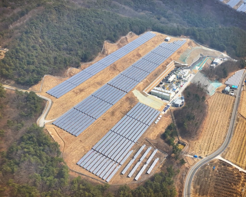 Overview of Samsung C&T’s green hydrogen production facility and solar power plant in Gimcheon