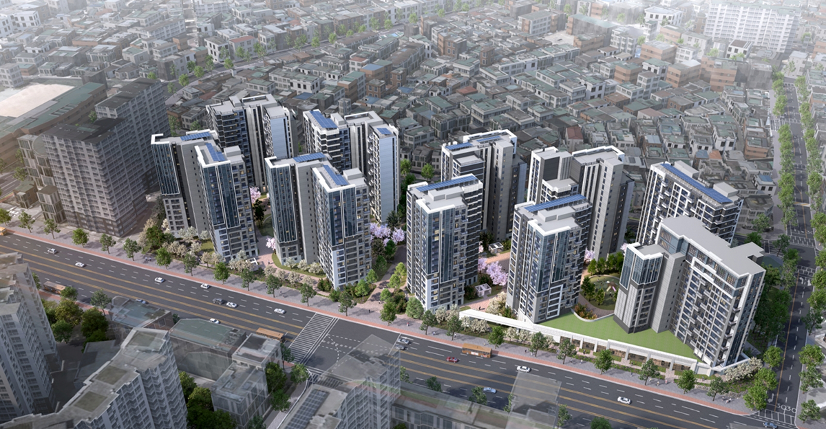 Raemian Ellavine in Banghwa District 6, where Samsung C&T has introduced its smart charging cabinet technology