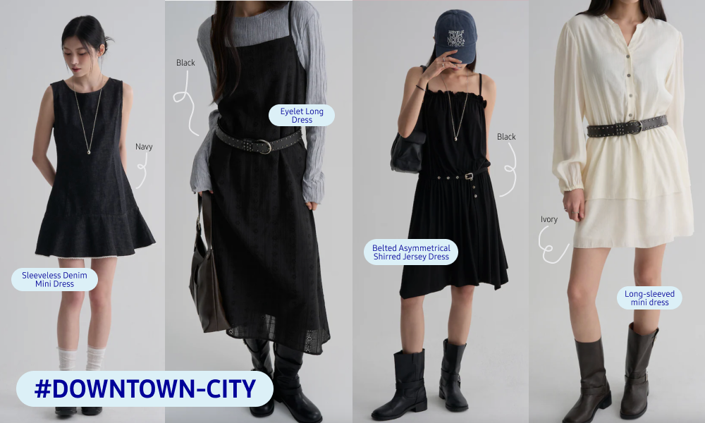 8seconds black and navy dresses use sleeveless shapes, belts, and asymmetrical details for sharper summer styling