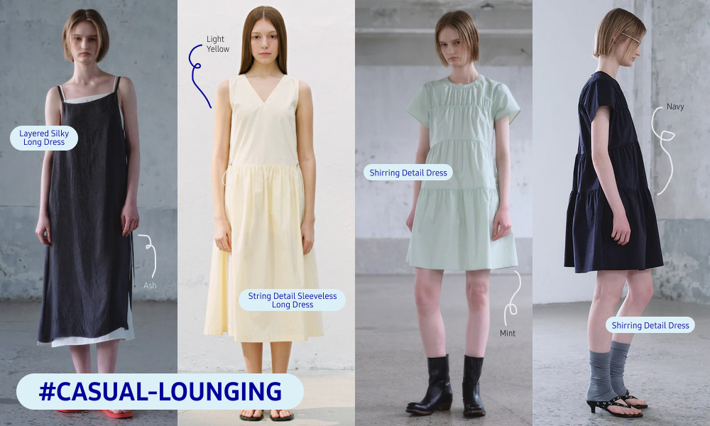 kuho plus long and softly gathered dresses combine relaxed movement with polished summer details